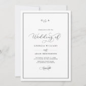 オールインワン書道アンパサンド結婚モノグラム 招待状 (正面)