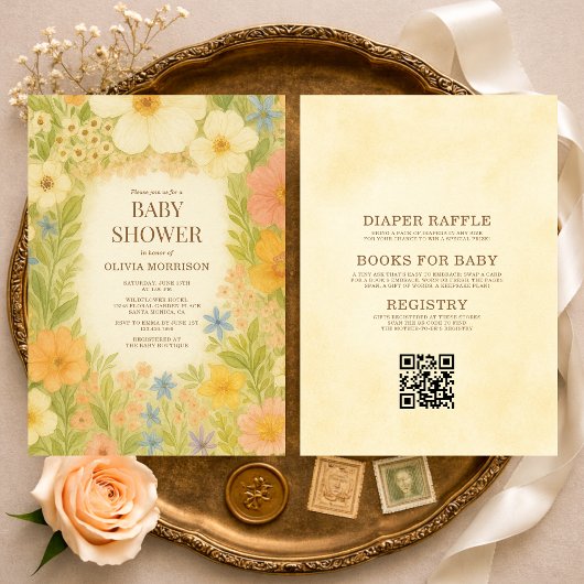 オールインワン植物園フラワーベイビーシャワー 招待状