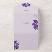 オールインワン深い紫色のバイオリーブウェディング招待 オールインワン招待状 (外側)