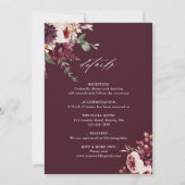 オールインワン秋のロマンス結婚・ブルゴーニュ 招待状 (裏面)