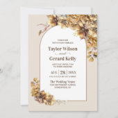 オールインワン秋フローラ結婚アーチ 招待状 (正面)