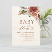 オールインワン秋ワイルドフラワーベビーで開花シャワー 招待状 (スタンド正面)