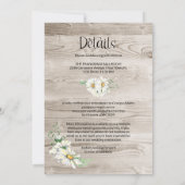 オールインワン素朴バーンウッドホワイトデイジーズ結婚 招待状 (裏面)