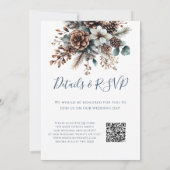 オールインワン素朴フローラPineone QRコー結婚ド 招待状 (裏面)