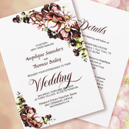 オールインワン素朴秋フローラ結婚 招待状