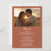 オールインワン素朴秋秋フローラ結婚写真 招待状 (裏面)