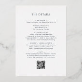 オールインワン結婚のフローラ実在バラ金ゴールド 箔招待状 (裏面)