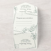 オールインワン結婚式招待状とRSVPグリーンリーフ オールインワン招待状 (外側)