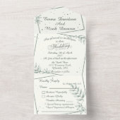 オールインワン結婚式招待状とRSVPグリーンリーフ オールインワン招待状 (内側)