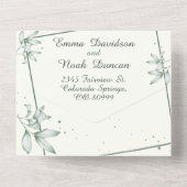 オールインワン結婚式招待状とRSVPグリーンリーフ オールインワン招待状 (裏面)