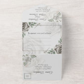 オールインワン結婚式招待状とRSVPホワイトローズ オールインワン招待状 (外側)