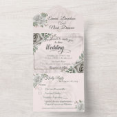 オールインワン結婚式招待状とRSVPホワイトローズ オールインワン招待状 (内側)