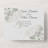 オールインワン結婚式招待状とRSVPホワイトローズ オールインワン招待状 (裏面)