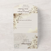 オールインワン結婚式招待状とRSVPホワイトローズ オールインワン招待状 (外側)