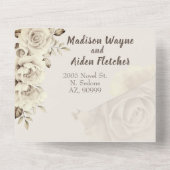 オールインワン結婚式招待状とRSVPホワイトローズ オールインワン招待状 (裏面)