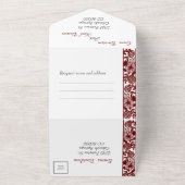 オールインワン結婚式招待状とRSVPマルーン オールインワン招待状 (外側)