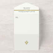 オールインワン結婚式招待状シンプルエレガント金ゴールド オールインワン招待状 (外側)