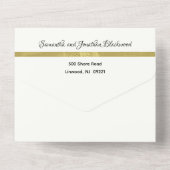 オールインワン結婚式招待状シンプルエレガント金ゴールド オールインワン招待状 (裏面)