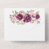 オールインワン結婚式招待状パープルホワイトフローラ オールインワン招待状 (裏面)