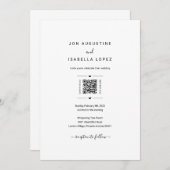 オールインワン結婚式招待状QRコードRSVP詳細 招待状 (正面/裏面)