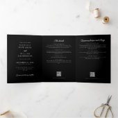 オールインワン詳細RSVP QRコーモダンド結婚 三つ折り招待状 (内部)