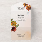 オールインワン誕生日招待状フローラ水彩 オールインワン招待状 (外側)