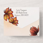 オールインワン誕生日招待状フローラ水彩 オールインワン招待状 (裏面)