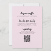 オールインワン赤面ピンクリボンバーブベイビーシャワー 招待状 (裏面)