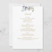 オールインワン金ゴールドの花のフローラ 招待状 (裏面)