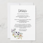 オールインワン金ゴールドジオメトリックパープル結婚フローラ 招待状 (裏面)