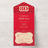 オールインワン80中国の誕生日招待状 オールインワン招待状 (内側)