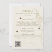 オールインワン おひるねの赤ちゃん ビー QRコード シャワーの招待状 招待状 (裏面)