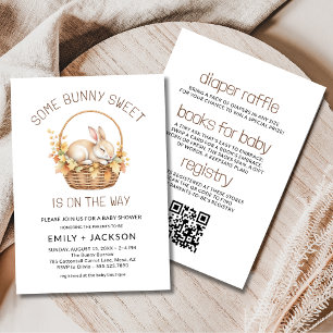 オールインワン かわいいウサギの可愛い秋のベビーシャワー 招待状