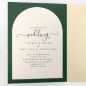 オールインワン エメラルドグリーン ウェディング RSVP プログラム フォト (内部最初)