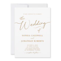 オールインワン・エレガントゴールド・カリグラフィー・ウェディング