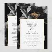 オールインワン エレガント フラワー ボタニカル ウェディング 招待状 (正面/裏面)
