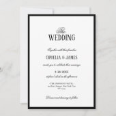 オールインワン・エレガント・モダン・ブラック&ホワイト・ウェディング 招待状 (正面)