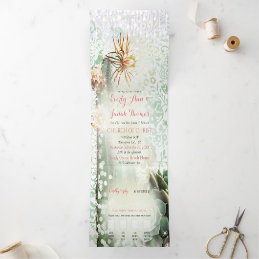 オールインワン カクタス サキュレント ウェディング 招待状 (内部)