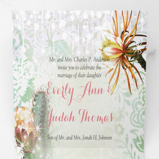 オールインワン カクタス サキュレント 結婚式招待状 三つ折り招待状 (内部最初)