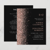 オールインワン グリッター オン ブラック ウェディング 招待状 (Budget) (正面/裏面)
