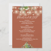 オールインワン グリーンハート テラコッタ ウェディング 招待状 (裏面)