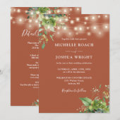 オールインワン グリーンハート テラコッタ ウェディング 招待状 (正面/裏面)