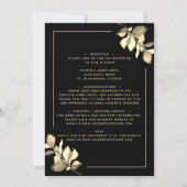 オールインワン ゴールド ユーカリ エレガント ブラック ウェディング 招待状 (裏面)