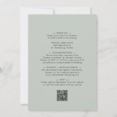 オールインワン セージ ユーカリ カリグラフィー ウェディング 招待状 (裏面)