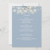 オールインワン ダスティーブルー ストリング ライト フラワーズ ウェディング 招待状 (裏面)