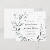 オールインワン デリケート ウィンター リース スクエア ウェディング I 招待状 (正面/裏面)