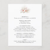 オールインワン ピンク フラワー ゴールド ウェディング 招待状 (裏面)