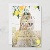 オールインワン フォトオーバーレイ レモン ウェディング インビテ QR 招待状 (正面)