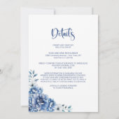 オールインワン ブルー フラワー ウェディング 招待状 (裏面)