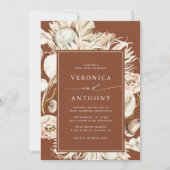 オールインワン プロテア パンパス グラス テラコッタ ウェディング 招待状 (正面)